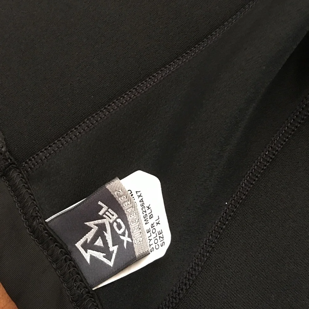 XCEL Men's Front-Zip Long Sleeve Swim Rash Guard in Black Brand New